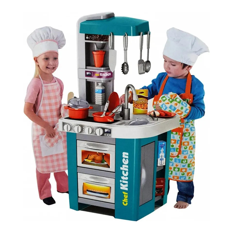 Bucatarie de Jucarie Kitchen Chef cu 49 de Accesorii - Albastra